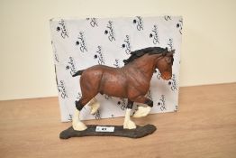 A Border Fine Arts Action Horses Shire/Heavy Horse (Bay) model number A20078, with box.