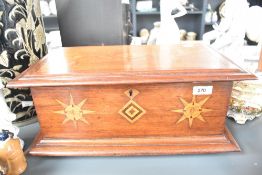 An interesting Victorian and later inlaid-mahogany table top box, most likely converted from a tea