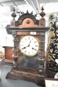 A late 19th Century mantel clock having Roman numeral hour dial to chapter ring and single
