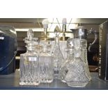 A Royal Crystal Rock decanter with stopper, h23cm, sold together with 5 other decanters and a
