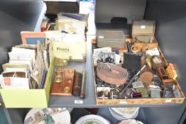 A vintage weighing scale with gram weights, w18cm, sold together with a wooden flute, various