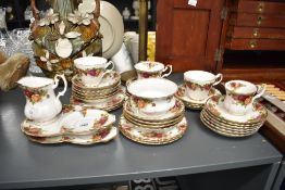 A Royal Albert fine bone china tea service decorated in the Old Country Rose pattern