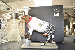 Art in the City Schwabenitzky 'The Cow Chef' complete with display stand and box, measures 30cm