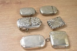 A quantity of late 19th/ early 20th century vesta cases, (6)