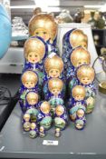 A group of Russian nesting dolls