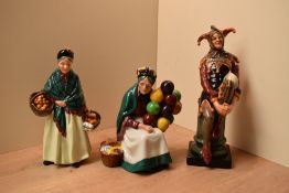 A group of three Royal Doulton bone china figures/figurines comprising 'The Jester' HN 2016, 'The