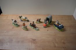 A group of eleven Thelwell hand-painted collectables including 'Bribery & Corruption' model number