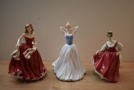 A group of three Royal Doulton bone china figurines comprising limited edition Pretty Ladies