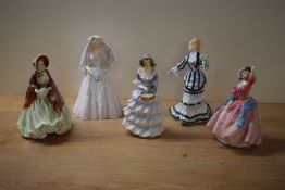 A group of four Royal Doulton bone china figurines comprising 'La Loge' HN 3472 limited edition