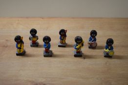 A group of seven vintage Robertson Jam band figures.