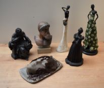 An assortment of miscellaneous figures and studies to include a bust depicting Poseidon etc.