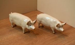 Two Beswick Pottery Boars comprising SOW Ch. 'Wall Queen 40th' model number 1425A and BOAR Ch. 'Wall