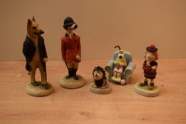 A group of five Robert Harrops designs 'Country Companions' including 'Minnie the Minx' and 'Gromit'