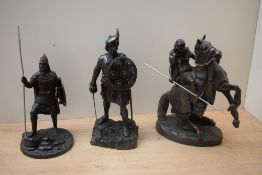 A group of three Heredities figures comprising 'King Arthur' model number DT002 578/2000, 'Clan