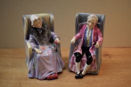 Two Royal Doulton bone china figurines 'Darby' HN 2024 and 'Joan' HN 2023.