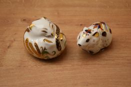 A Royal Crown Derby collectors guild exclusive 'Bank Vole' paperweight with gold coloured stopper