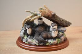A Border Fine Arts Secret Places series figure group 'River Hideaway (Otter Family)' model number