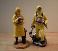 Two Royal Doulton bone china figures 'The Lifeboat Man' HN 2764 and 'Lifeboat Man' HN 4570.
