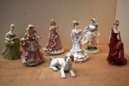 A Royal Doulton bone china figurine 'Clarissa' HN 2345 sold alongside a Royal Worcester fine bone
