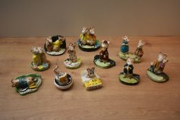 A complete set of eleven Beswick Pottery Kitty MacBride mouse studies comprising A Snack, Lazy