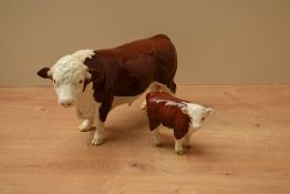 A Beswick Pottery Polled Hereford Bull model number 2549A designed by Graham tongue in brown and