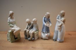 A group of four Royal Doulton bone china Reflections series figurines comprising 'Sisterly Love'