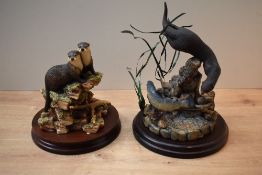 A Border Fine Arts limited edition figure group 'Otter and Salmon' model number L54, modelled by