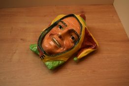 A Royal Doulton wall mask 'Jester' HN 1630 designed by Harry Fenton (1936-1940) well coloured