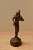 A heavy Art-Deco style bronze gilt spelter figure depicting a saxophone player with no markings/