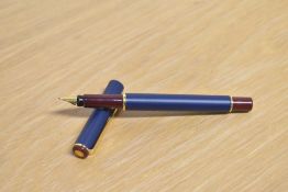 A Parker 88 Rialto converter fill fountain pen in Matte Blue and Maroon