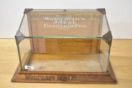 A 1930's Waterman counter top shop display cabinet