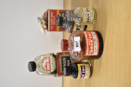 Five Swan ink bottles, two in original boxes and three unboxed including Scarlet and Violet