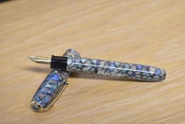 A boxed Conway Stewart Dinkie series cartridge converter fill fountain pen in Tiffany Blue No555/126