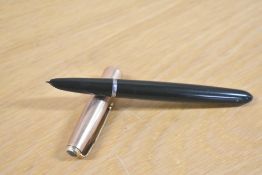 A Parker 51 aerometric fill fountain pen in Forest Green with Gold Filled cap