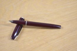 A boxed Sheaffer Imperial touchdown fill fountain pen in Burgundy with fold trim