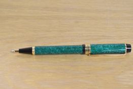 A Waterman Man 100 Patrician ballpoint pen in Green Marble