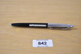 A 1970's Parker Jotter miles/kilometres conversion ballpoint pen in black