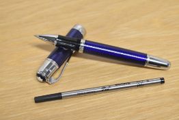 A Montblanc roller ball pen. Limited edition Jules Verne 14873/18500