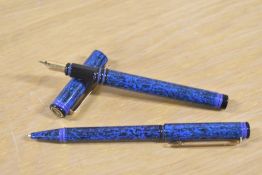 A Waterman Forum cartridge fill fountain pen and Ballpoint pen in Blue & Black having Waterman