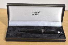 A Montblanc Meisterstuck 146 piston fill fountain pen in Black with platinum trim serial NoVZ2084378