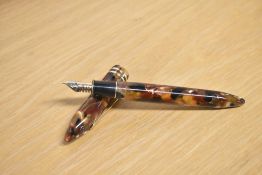A boxed Sheaffer Balance II converter fill fountain pen in Amber Glow with two cap bands and