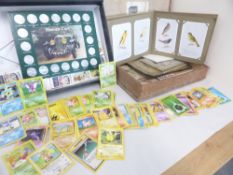 TRADECARDS INCLUDING CAPERNS BIRDS, POKEMON IN TWO BOXFILES Diverse range of trade cards,