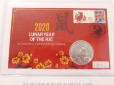 GB 2020 LUNAR YEAR OF THE RAT WITH 1oz SILVER COIN (.999) ENCAPSULATED Westminster folder with PNC