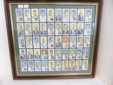 CIGARETTE CARDS 1938 PLAYERS CRICKETERS FULL SET OF 50 FRAMED WITHIN OPEN FACED REAR MOUNTS Framed