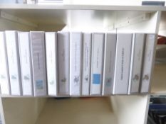 WORLDWIDE COLLECTION IN 13 VOLUMES, ALL ERAS, MINT AND USED Shelf containing 13 volumes of stamp