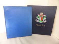 MALTA QVIC - QEII COLLECTION IN BINDER & DAVO ALBUM - MINT AND USED Binder a little scruffy, but