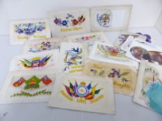 POSTCARDS WORLD WAR I SILKS RANGE OF 14 CARDS INC AUSTRALIAN MILITARY FORCES Range of 14 WWI silk