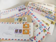 POSTAL HISTORY - COLLECTION OF APX 200 COVERS FROM AROUND THE WORLD IN FOLDER Folder with diverse