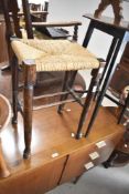 An early 20th century Dutch stool having rope top, h56cm