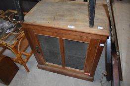 A 19th century pine meat safe, h63cm